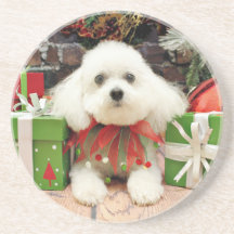 Christmas - Bichon Frise - Abby Coasters
