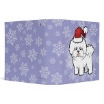Christmas Bichon Frise 3 Ring Binder