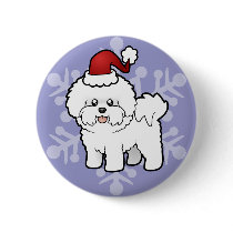 Christmas Bichon Frise Pinback Button