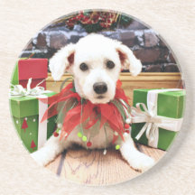Christmas - Bichon Frise - Harley Coasters