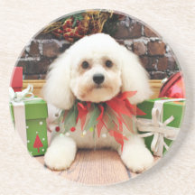 Christmas - Bichon Frise - Harry Beverage Coaster