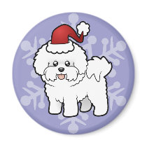 Christmas Bichon Frise Refrigerator Magnet