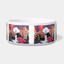 Christmas - Bichon Frise - Mia Pet Food Bowl