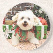 Christmas - Bichon Frise - Missy Drink Coaster