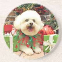 Christmas - Bichon Frise - Mori Beverage Coaster
