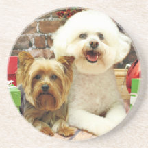 Christmas - Bichon Frise - Mori - Yorkie - Max Beverage Coasters