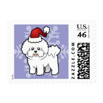 Christmas Bichon Frise Stamp