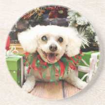 Christmas - Bichon Frise - Satchel Coaster