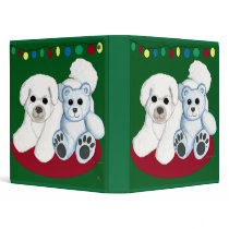 Christmas Bichon Frise & Teddy Scrapbook binders
