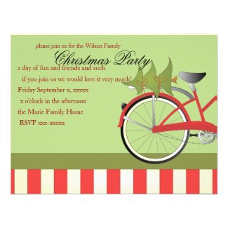 Christmas Bicycle Personalized Invite