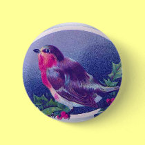 christmas bird blue buttons