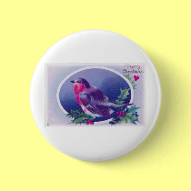christmas bird blue buttons