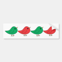 Christmas Bird Family Bumper Stickers