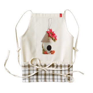 Christmas Bird House Zazzle HEART Apron