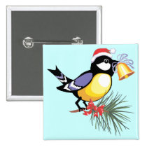 Christmas Bird buttons
