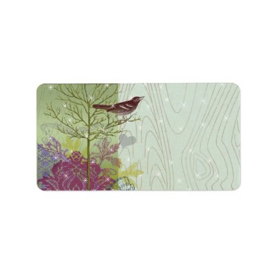 Christmas Bird Return Address Labels -