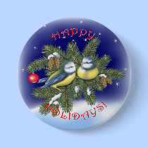 Christmas Birds buttons