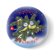 Christmas Birds Button