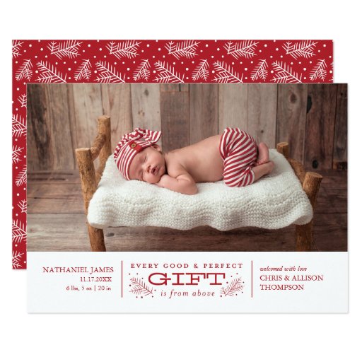 Christmas Birth Announcement Holiday Card Zazzle