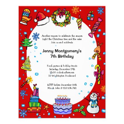 Christmas Birthday Party Invitation