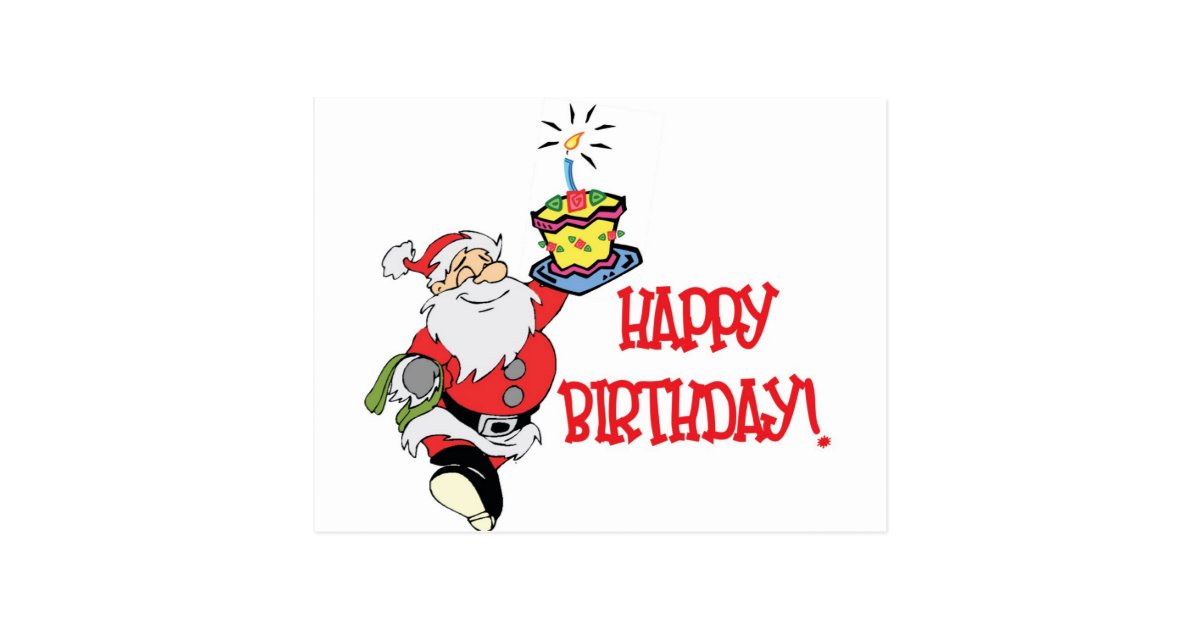 Christmas Birthday Postcard | Zazzle