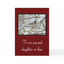 Christmas Black Capped Chickadee in Snow Card