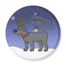 Christmas Black Lab magnets by MenagerieMayhem Christmas Black Lab magnets