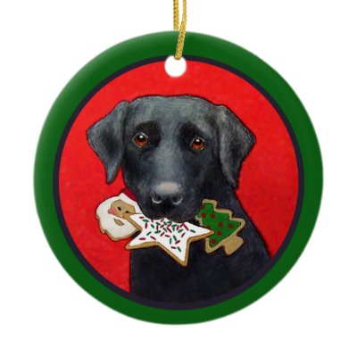 Christmas Black Lab Ornament