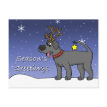 Christmas Black Lab postcards