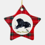 Christmas Black Labrador Puppy Tartan Christmas Ornaments