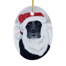 Christmas Black Labrador Santa Christmas Ornaments
