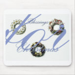 Christmas Blessing wreath artwork Mousepads