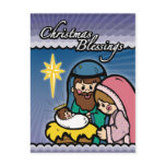 Christmas Blessings Nativity Christmas Postcard