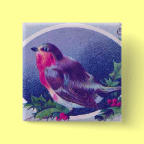 Christmas Blue Bird buttons