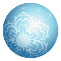 Christmas Blue Bubble Snowflakes & Stars stickers by Ruxique Christmas Blue Bubble Snowflakes & Stars stickers