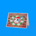 Christmas Blue Jay Greeting Card