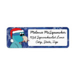 Christmas Blue Parrotlet Return Address Label