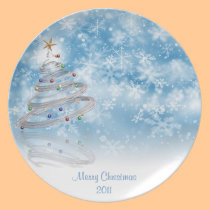 Christmas Blue plates