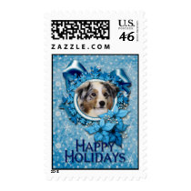 Christmas - Blue Snowflake - Australian Shepherd Postage