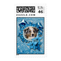 Christmas - Blue Snowflake - Australian Shepherd Stamps