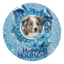 Christmas - Blue Snowflake - Australian Shepherd Sticker