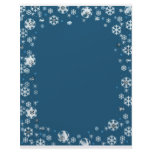 Christmas Blue Snowflake Background Custom Letterhead