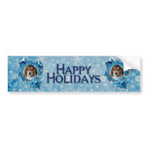 Christmas - Blue Snowflake - Beagle Puppy Bumper Stickers