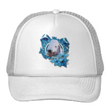 Christmas - Blue Snowflake - Bedlington Terrier Trucker Hat