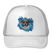 Christmas - Blue Snowflake - Boxer - Vindy Mesh Hat