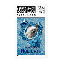 Christmas - Blue Snowflake - Chinese Crested Kahlo Stamps