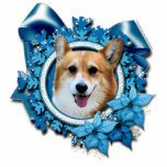 Christmas - Blue Snowflake - Corgi - Owen Cut Outs