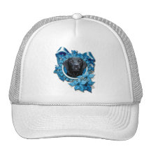 Christmas - Blue Snowflake - Labrador - Black Gage Trucker Hat