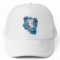 Christmas - Blue Snowflake - Pitbull - Petey Trucker Hat
