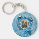 Christmas - Blue Snowflakes - Afghan Keychains